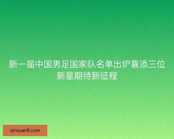 新一届中国男足国家队名单出炉喜添三位新星期待新征程